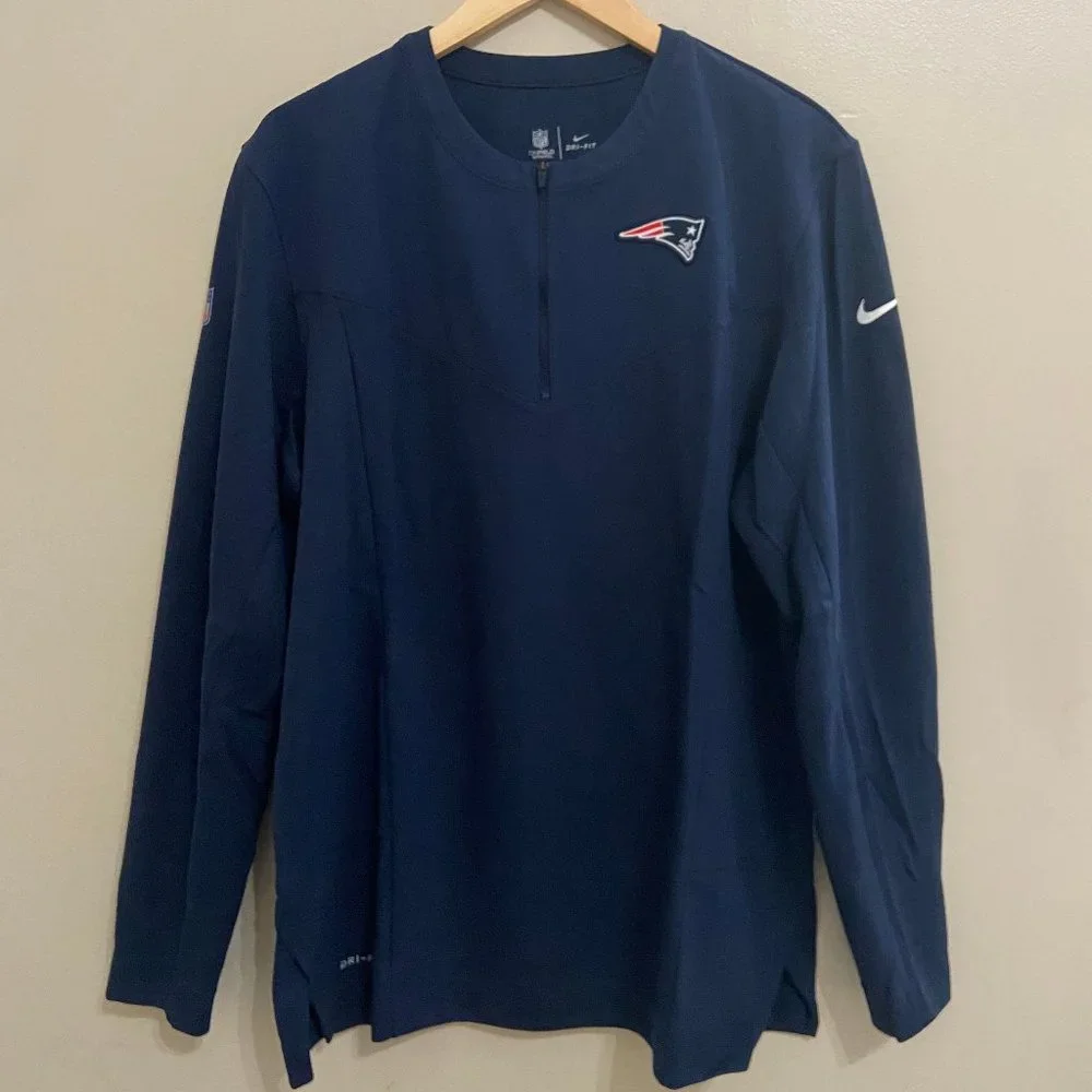 Nike NFL New England Patriots Team Issue On-Field 1/4 Zip Pullover Men XL CW3489